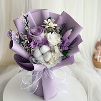 Hochwertige echte natürliche getrocknete Blumenstrauß konservierte Blume Rose Bouquet De Fleurs für Lehrer Tag Geschenk Abschluss Dekor