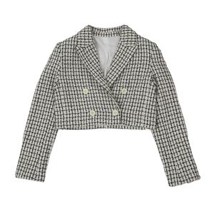 <span class=keywords><strong>Blazer</strong></span> corto da <span class=keywords><strong>donna</strong></span> in <span class=keywords><strong>tweed</strong></span> stile <span class=keywords><strong>donna</strong></span> di alta qualità popolare primavera 2023 - Product Image 1