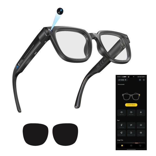 AI Wearing Glasses High-definition Cameras Intelligent Translation AI Interchange Phone 4G Video Music Entertainment Glasses 42g
