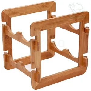 Premium Bamboo <b>Wine</b> Stand Storage Display Organizer <b>Free</b> <b>Standing</b> on Table - Product Image 2
