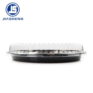 Jiasheng ถาดพลาสติกซูชิทรงกลมแบบใช้แล้วทิ้งพร้อมฝาปิดใสถาดบรรจุภัณฑ์ซาชิมิวัสดุรีไซเคิลได้ - Product Image 2