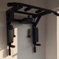 Venta al por mayor de estación de inmersión de fitness de alta resistencia interior gimnasio en casa entrenamiento montado en la pared barra de tracción barra horizontal multifunción para el hogar