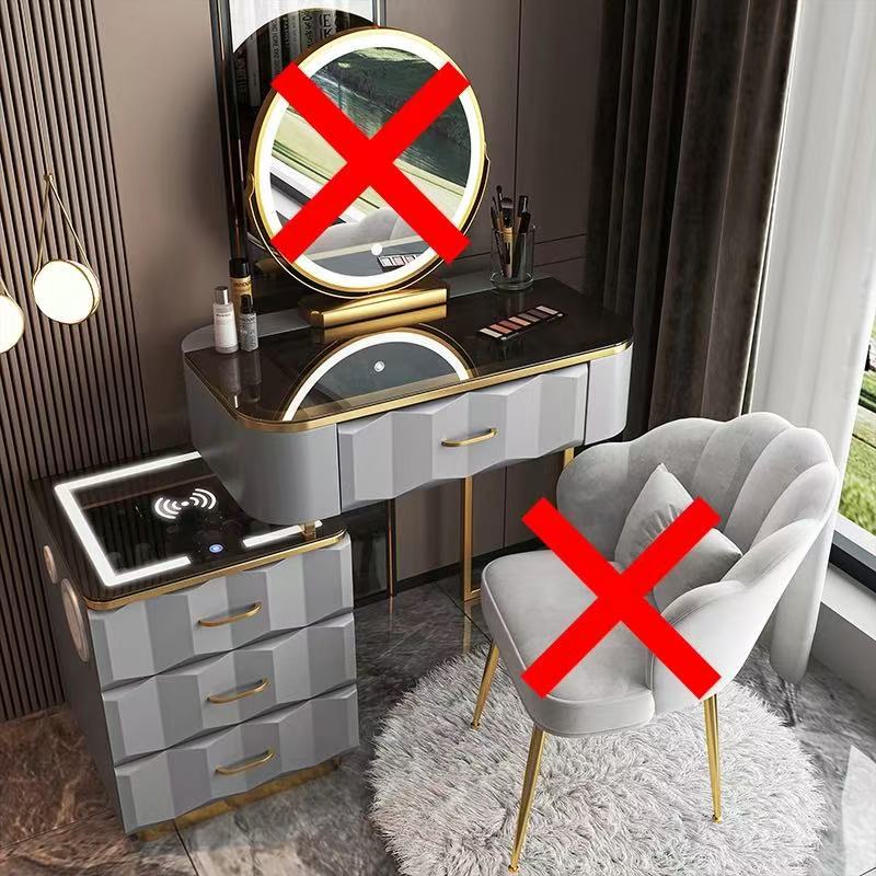 Gray 80-table smart cabinet, no mirrors, no stools