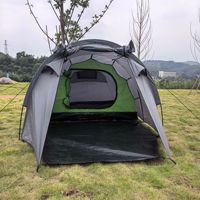 Tenda Terowongan Kamuflase Lapis Ganda Empat Musim untuk Berkemah di Luar Ruangan, Ruang Luas Multifungsi dengan Tirai Langit 2-in-1