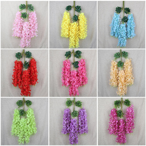 FL-004 all'ingrosso della fabbrica di fiori di glicine viola fiori di glicine artificiale viti di seta ghirlanda fiori pendenti artificiali - Product Image 3