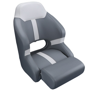 Asiento de Capitán de Barco 62x52x60cm Gris Blanco Cuero PU Silla Marina para Exteriores - Product Image 4