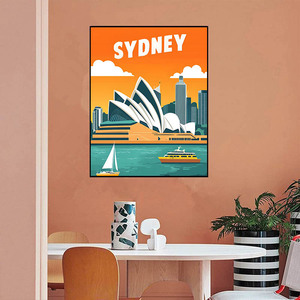 5D DIY dibujo <span class=keywords><strong>Simple</strong></span> <span class=keywords><strong>paisaje</strong></span> urbano Australia Sydney Opera House diamante pintura Kit <span class=keywords><strong>para</strong></span> niños regalo - Product Image 2