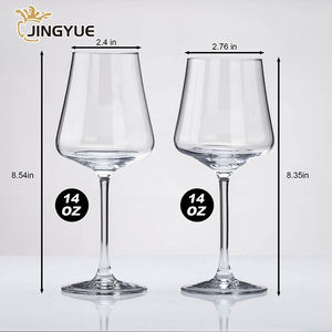 Jingyue 350ml calici in vetro calici a stelo lungo trasparente in cristallo di vino rosso per regalo per festa di nozze - Product Image 6