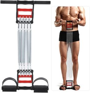 Equipo de Gimnasio, Ejercitador de Dedos, Expansor de Pecho de 5 Resortes 3 en 1 con Pedal, Expansor de Pies, Ejercicio de Fitness en Casa, Musculación - Product Image 1
