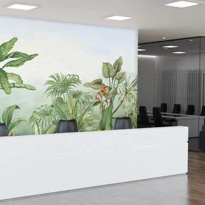 艺术壁画批发新产品绿色植物叶香蕉墙面装饰墙纸纸画客厅沙发壁画 - Product Image 1