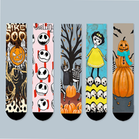 Chaussettes d'Halloween pour adultes avec impression numérique 3D de crâne drôle et mignon de dessin animé avec logo personnalisé