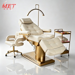 Meientai <span class=keywords><strong>Lit</strong></span> <span class=keywords><strong>de</strong></span> Beauté Électrique <span class=keywords><strong>de</strong></span> Luxe à Base Dorée, <span class=keywords><strong>Lit</strong></span> <span class=keywords><strong>de</strong></span> Massage en Cuir, <span class=keywords><strong>Lit</strong></span> <span class=keywords><strong>de</strong></span> Salon pour Soins du Visage et Extensions <span class=keywords><strong>de</strong></span> Cils, Lits <span class=keywords><strong>de</strong></span> Beauté - Product Image 2