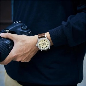 Montre-bracelet à quartz Drioshipping NF9177 avec affichage double date et jour, bracelet en cuir décontracté, montres de sport pour hommes - Product Image 5