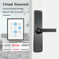Serrure de porte biométrique à empreinte digitale Design moderne Serrure de poignée de porte intelligente à code PIN numérique