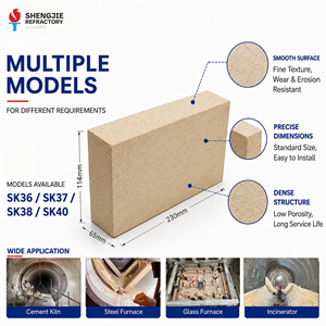 อิฐทนไฟ Shengjie Fire Brick <span class=keywords><strong>SK</strong></span> 32-38 อิฐอลูมินาสูง วัสดุทนไฟสำหรับเตาอุตสาหกรรม พร้อมบริการตัดและเชื่อม - Product Image 2
