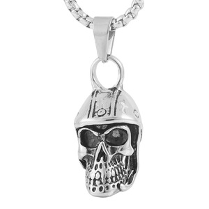 Yunnique – collier avec pendentif tête de mort en acier inoxydable pour hommes, couleur or, bijoux à la mode, cadeau - Product Image 5