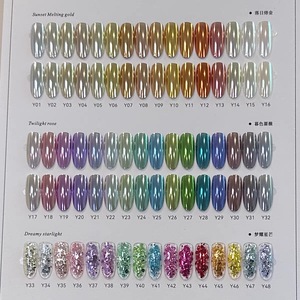 Ensemble de <span class=keywords><strong>poudre</strong></span> miroir chromée Uomeei 48 couleurs avec nuancier - <span class=keywords><strong>Kit</strong></span> de pigments pour nail art Aurora métallique - Product Image 6