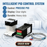 Kit Pengontrol Suhu PID REX-C100 dengan Relay SSR, Termokopel Tipe K, dan Heat Sink - Set Lengkap 4-in-1