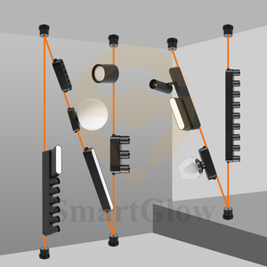 Lõm dẫn dệt Vành Đai 24V từ theo dõi đường sắt hệ thống chiếu sáng đường sắt siêu mỏng theo dõi đường sắt 1m 1.5m 2m 2 dây tuyến tính theo dõi đèn - Product Image 5