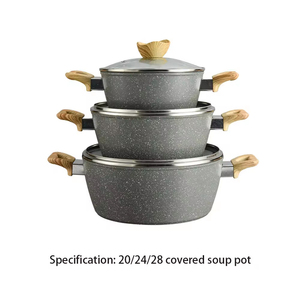 Ensemble de casseroles en aluminium modernes très vendues, antiadhésives, 10 pièces, compatibles lave-vaisselle, écologiques, avec couvercle en verre transparent - Product Image 3