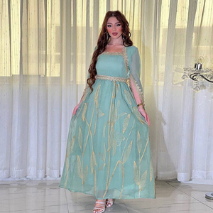 green emerald velvet dress Oman Dress UK6 / Silver / Linen