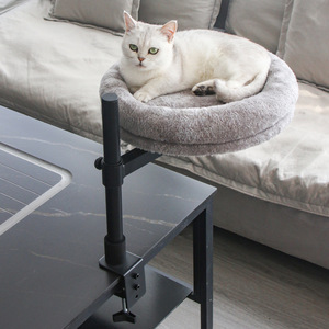 Có Thể Điều Chỉnh Chiều Cao Mèo Perch Giường, Kẹp Trên Bàn Gắn Mèo Bàn Giường Cho Mèo Trong Nhà, Ấm Cúng Vật Nuôi Lounger Với Kim Loại Mạnh Mẽ Đứng - Product Image 2