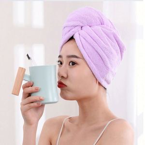Serviette turban magique en microfibre douce à séchage rapide 25*65 Rose Bleu pour séchage des cheveux et bonnets de douche - Product Image 3