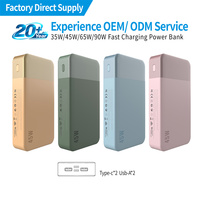 Nuevo Modelo de Batería Externa Portátil Personalizada de 35W 45W 65W 10000mAh 20000mAh, Proveedor OEM, Hecho en China
