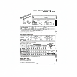 Cilindro sin vástago SMC Pneumatics, cilindros articulados mecánicamente, categoría de producto - Product Image 1