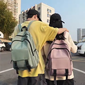 Unisex Multifunctional Casual <b>Backpack</b> with Large Capacity Simple Fashion Design for <b>Students</b> Pure Colour Schoolbag - Product Image 2