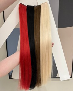 <span class=keywords><strong>Alano</strong></span> Thin Invisible Double Drawn Russian Genius Weft Extensiones de cabello #60 Rubio Colorido Extensión de cabello de trama plana - Product Image 4
