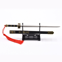 Porte-clés jouet en alliage de zinc, modèle épée Ruyi de style traditionnel chinois, 22,5 cm, avec fourreau escamotable, pour collection