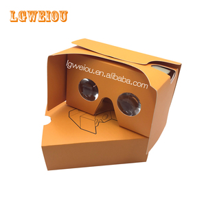 Virtual reality orange vr glasses cardboard v2 3d glasses Plastic 34MM lens for Googl e cardboard 3D glasses VR OEM