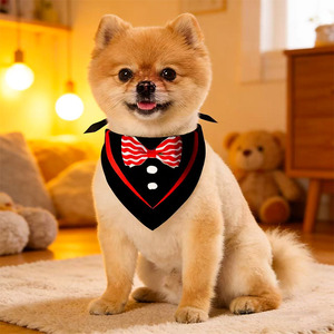 ผ้าพันคอสามเหลี่ยม Ichimori Pet แบบผูกโบว์สไตล์อังกฤษ สำหรับสุนัขและแมว อุปกรณ์ตกแต่งคอ - Product Image 1