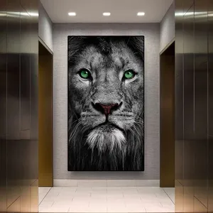 Drop Shipping Black & White Lion Animal Picture Canvas Painting Decor Painting Modern Wall Art Picture in Livingroom Home