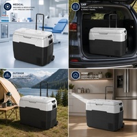 Réfrigérateur-congélateur de voiture 40L 12V, glacière portable médicale sur roulettes -20°C ℃   DC12V 24V AC double usage pour camion, camping-car, camping, extérieur