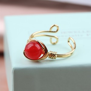 Zooying Anillo de cristal de piedra natural Anillo de mano de cristal de ágata roja - Product Image 5