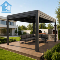 Pergola bioclimatique de luxe Sweet Home en aluminium avec toit à lamelles réglables électriquement, éclairage LED, imperméable, pour extérieur, jardin, patio