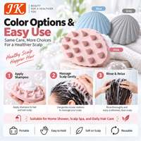 Brosse de massage du cuir chevelu en silicone en forme de coquille Jinke, poils doux, ISO13485, réutilisable, 7x9cm, pour la douche, usage quotidien, pour hommes et femmes