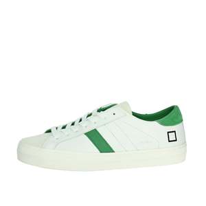 D.A.T.E. Zapatillas Donna W401-HL-VD-WG Blancas y Verdes de Lona, Calzado Moderno - Product Image 1