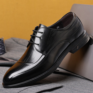 2025 automne nouvelles chaussures en cuir pour hommes-peau de vache à grain supérieur Style britannique affaires bout pointu chaussures pour hommes - Product Image 5