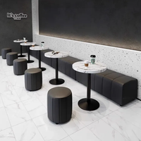 Café de luxe moderne et léger Cabine de canapé Table à manger Table et chaise commerciales Ensemble meubles d'usine de négociation Foshan