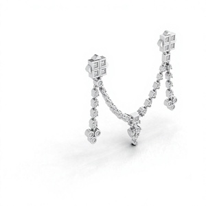 Broche de Diamante Cultivado en Laboratorio de Lujo Aarinya, 1.49 Ct, Oro de 18K, Corte Princesa Geométrico Étnico, Unisex, Regalo de Boda - Product Image 1