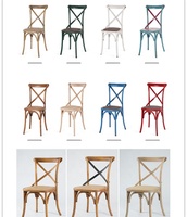 Chaise de salle à manger en bois à dossier croisé populaire, salon, appartement, mariages, banquets, meubles d'hôtel, location, design élégant de chaise X