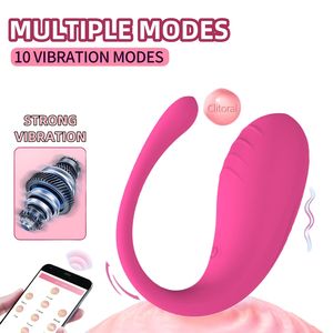 هزاز نسائي بـ10 اهتزازات للنقطة <span class=keywords><strong>G</strong></span> مع تحكم عبر التطبيق، بيضة هزازة من السيليكون، ألعاب جنسية للنساء بالجملة - Product Image 2