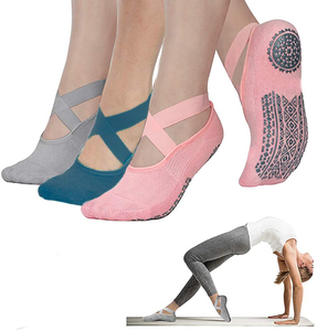 Meias De Algodao De Bandagem Antiderrapantes Fitness Ideais Para Pilates Meias De <span class=keywords><strong>Danca</strong></span> De Bale Puro - Product Image 2