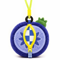 Sac de courses pliable personnalisé avec peluches réutilisables, sac écologique, porte-clés en peluche fruits bleuets, jouets