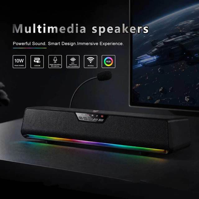 ONIKUMA L13 Mini Portable Speaker RGB LED Light Wireless Stereo Bass Small Speaker Outdoor Desktop Gaming Speaker