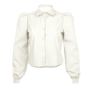 OEM 2020 Nouveautés femme Vêtements En Cuir Élégant Bouffée Manches Longues Été mode Dames Bureau Chemises <span class=keywords><strong>Chemisier</strong></span> - Product Image 4