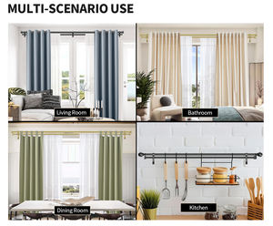 ARODDY Double pôle 18 <span class=keywords><strong>à</strong></span> 28 pouces fenêtres télescopiques noir double <span class=keywords><strong>tringle</strong></span> <span class=keywords><strong>à</strong></span> rideau avec capuchon classique - Product Image 4